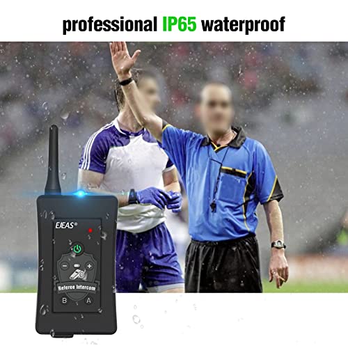 EJEAS FBIM Professional Football Referee Bluetooth Intercom, 850mAh Full-Duplex 1500M Wireless Bluetooth Interphone with Noise Reduction Function for Soccer and Handball Referees (2 Pack) - Image 5