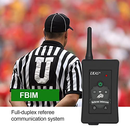EJEAS FBIM Professional Football Referee Bluetooth Intercom, 850mAh Full-Duplex 1500M Wireless Bluetooth Interphone with Noise Reduction Function for Soccer and Handball Referees (2 Pack) - Image 3