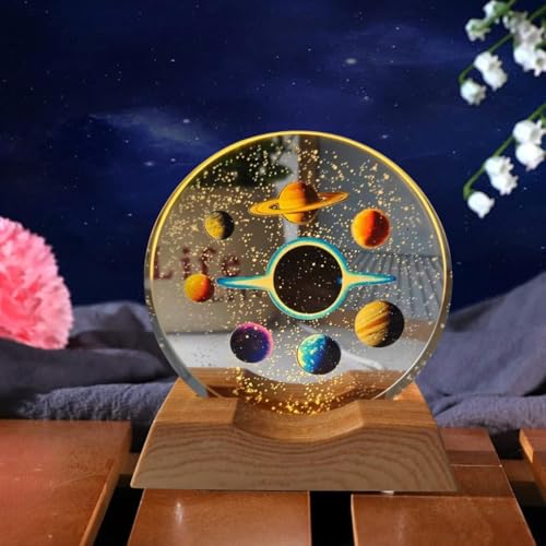 One94Store 3D Acrylic LED Night Light – Warm White & Space Design with Durable Plastic Base, Decorative Table Lamp for Bedroom, Living Room, Kids Room, Study & Home Décor Gifting - Image 4