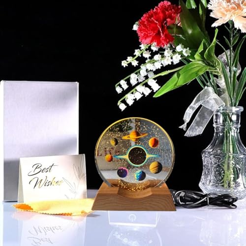 One94Store 3D Acrylic LED Night Light – Warm White & Space Design with Durable Plastic Base, Decorative Table Lamp for Bedroom, Living Room, Kids Room, Study & Home Décor Gifting - Image 5