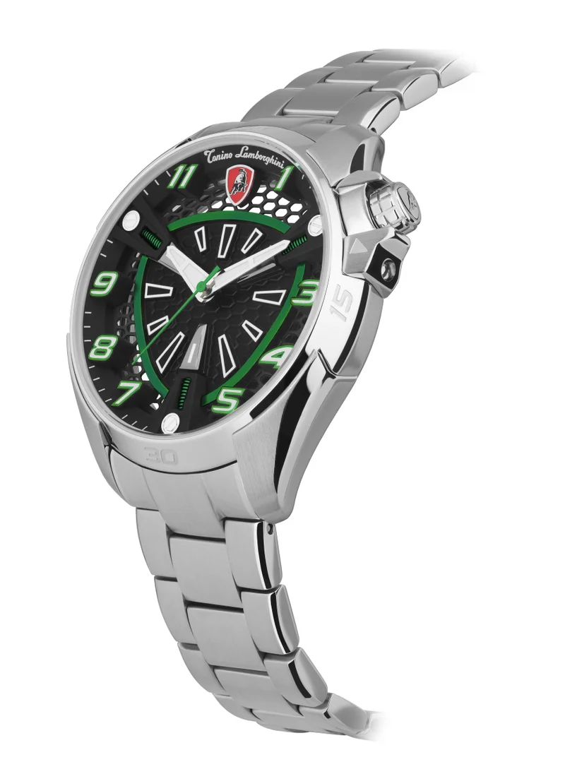 تونينو لامبورجيني TLABSG-SS-B - Tonino Lamborghini SHOCK ABS SS/GREEN Male Watch