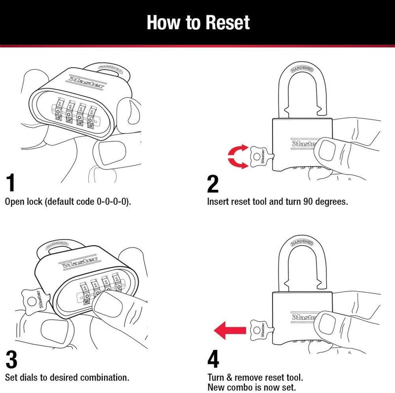 Master Lock Brass Combination Padlock - Resettable for Gym Locker, Gate, Fence, or Shed Lock, Model 175D - Image 5