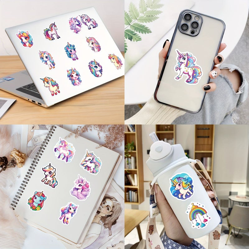 50pcs Unicorn Waterproof Doodle Stickers for Car Laptop Phone Case Luggage - Image 4