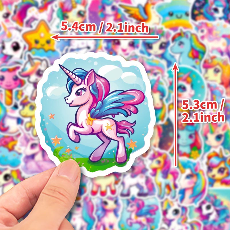 50pcs Unicorn Waterproof Doodle Stickers for Car Laptop Phone Case Luggage - Image 2