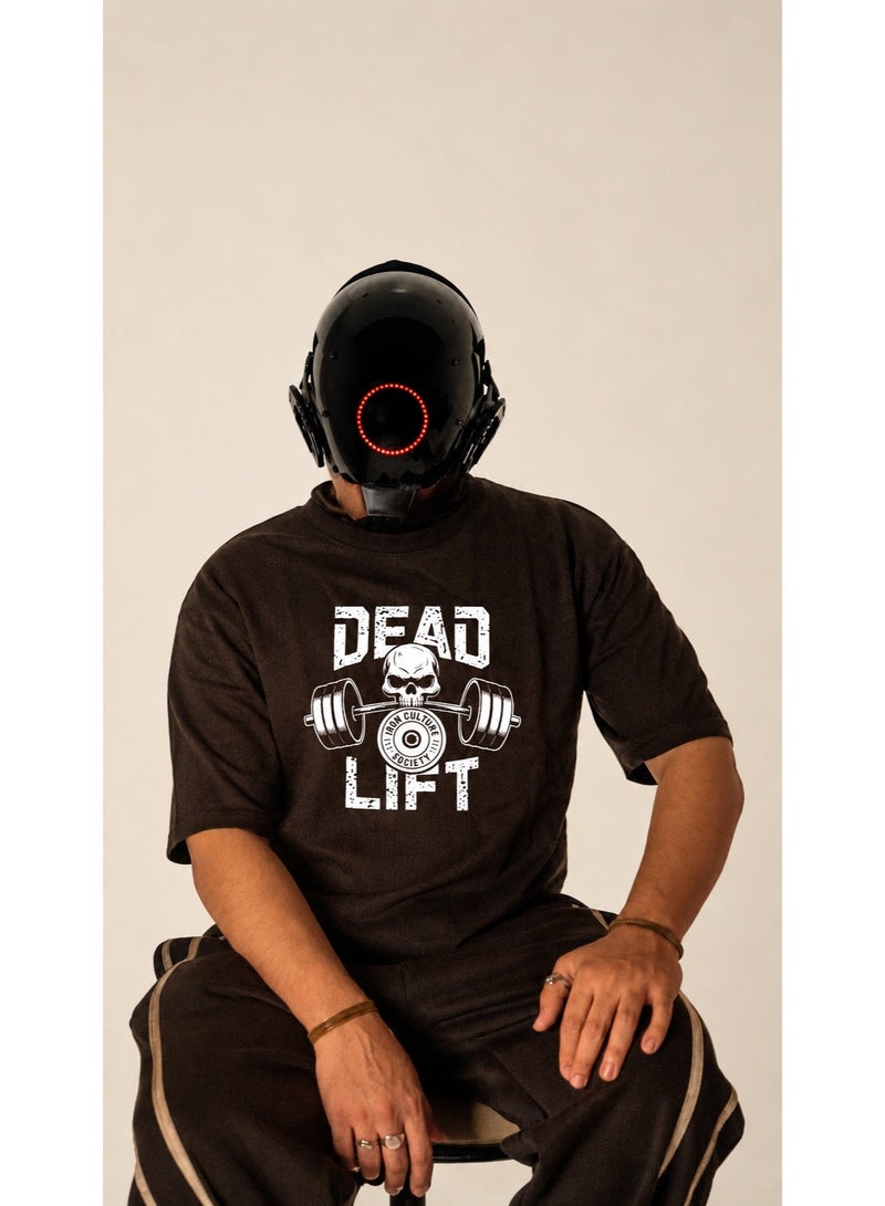 TOGNATION Oversized T-shirt with "DEAD LIFT" Graphic Print, Black - Image 2