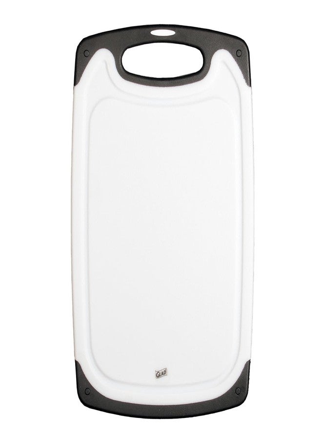 Glad Cutting Board for Kitchen - Plastic Chopping Block with Juice Grooves - Non Slip and Reversible with Handle, Dishwasher Safe, Medium - Image 1