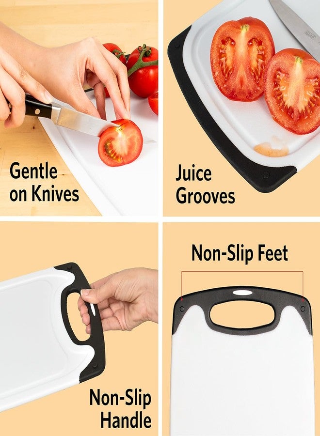 Glad Cutting Board for Kitchen - Plastic Chopping Block with Juice Grooves - Non Slip and Reversible with Handle, Dishwasher Safe, Medium - Image 4