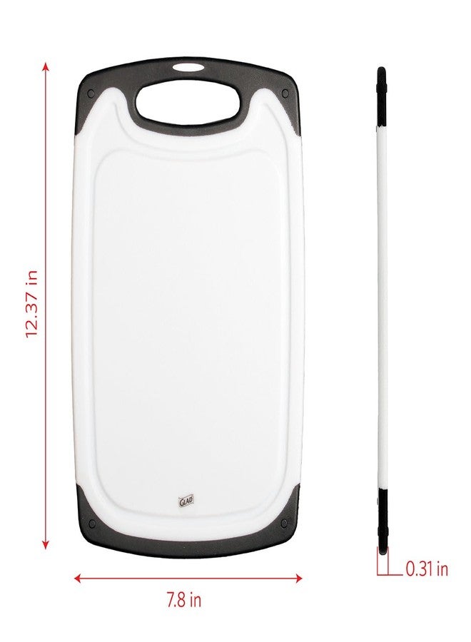 Glad Cutting Board for Kitchen - Plastic Chopping Block with Juice Grooves - Non Slip and Reversible with Handle, Dishwasher Safe, Medium - Image 2