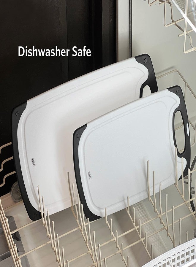 Glad Cutting Board for Kitchen - Plastic Chopping Block with Juice Grooves - Non Slip and Reversible with Handle, Dishwasher Safe, Medium - Image 5