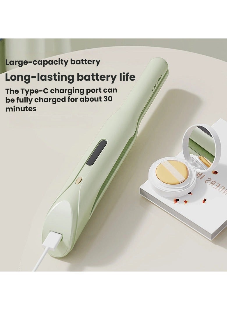 Splint Curly Hair Straight Dual Purpose Short Hair Curling Iron Charging Portable Long-lasting Styling Negative Ion - Image 1