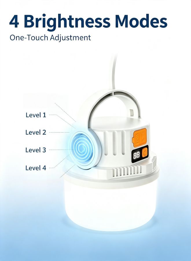 Solar Rechargeable LED Camping Lantern, USB & Solar Emergency Hanging Light for Outdoor & Home Use - Image 5