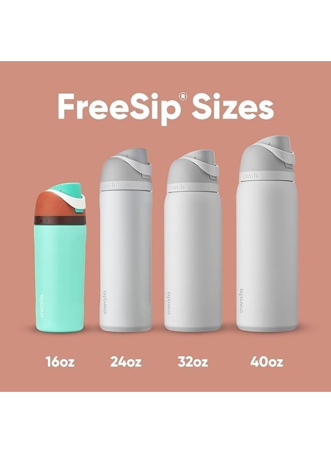 Owala - Freesip Insulated Stainless Steel Water Bottle With Straw For Sports And Travel, Bpa-Free, 40Oz, Iced Breeze - Image 1