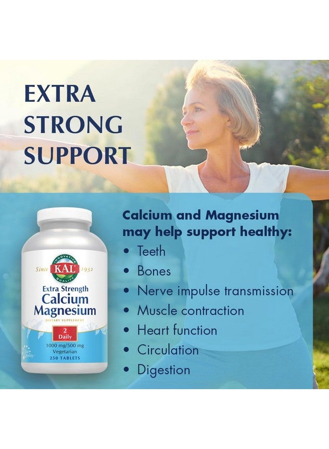 KAL Extra Strength Calcium Magnesium Tablets, 250 Count - Image 4