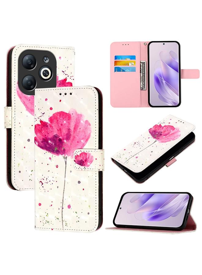 For Infinix Smart 8 3D Painting Horizontal Flip Leather Phone Case(Flower)