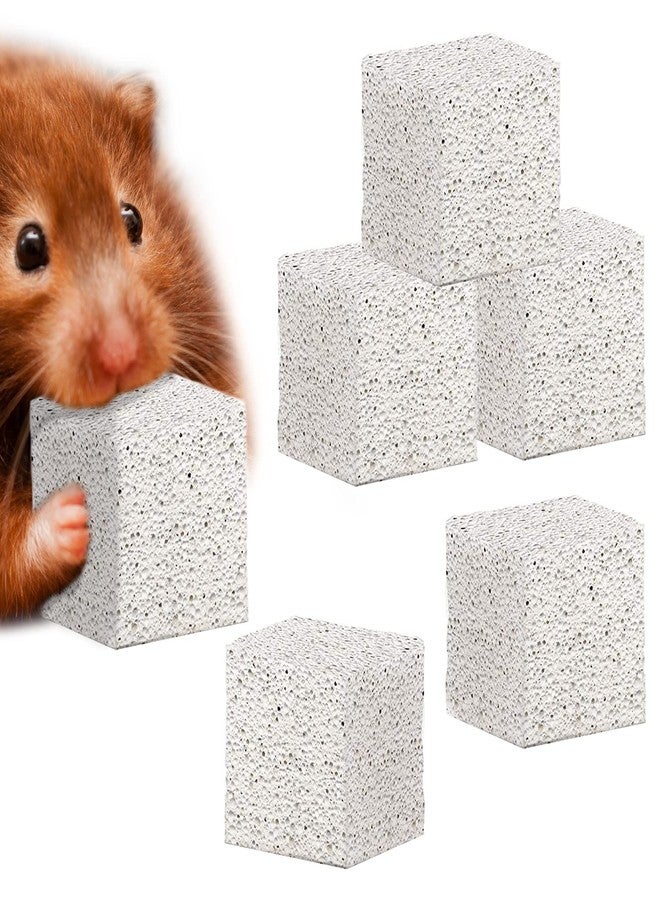 Meric CoCoo Grinding Stone for Small Pets, 1.6"x1.6"x1.6" Lava Rocks, Trims Pet Teeth, Smooths Claws, Adds Calcium to Diet, Chew Toys for Rabbits, Chinchillas, Hamsters & Guinea Pigs, 6pcs per Pack - Image 1