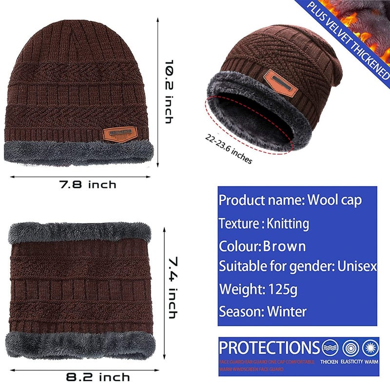Wearslim قبعات صوف دافئة ®، قبعة رأس مع دافئ للرقبة مجموعة قبعات شتوية وشالات للرجال والنساء - Image 4
