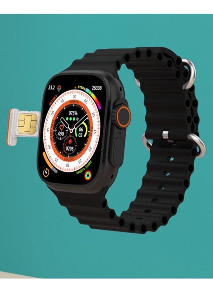 modio ST11 Smart Watch with 2.2 Inch Full Touch Display | 4G SIM Card Support for Calls & Internet | Includes 3 Stylish Strap Options & Wireless Charger | Fitness Tracker for Ladies & Gents | Waterproof Design, Heart Rate Monitor, Message Notifications - Image 4