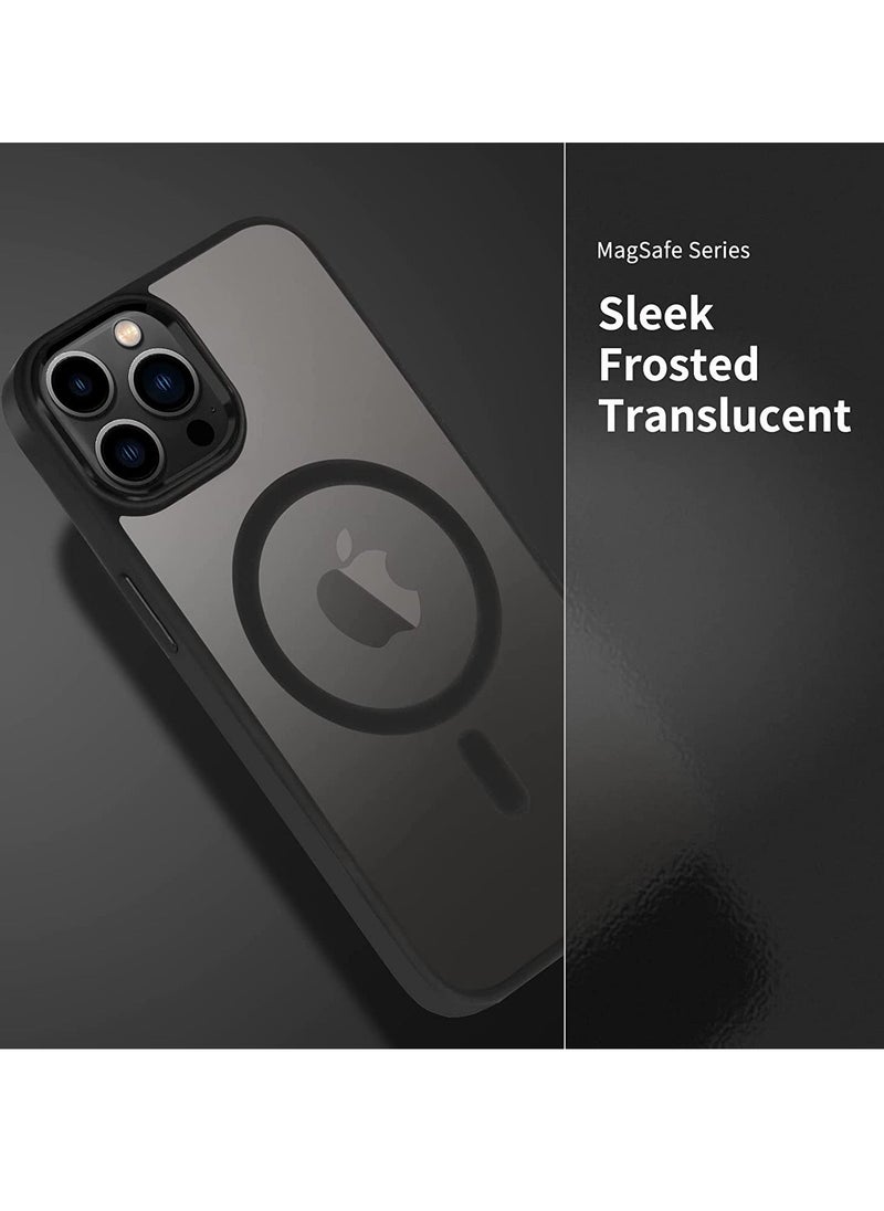 Raxoom iPhone 14 Pro Case Cover with Mag-Safe Magnetic Translucent Matte Protective Cover Back Hard Shockproof Cases for Apple iPhone 14 Pro Phone Case(2022)(6.1 inch) Black - Image 5
