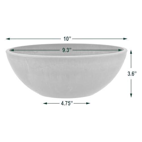 PSW Pot Collection M25TC 8-inch Plastic/Stone/Wood Composite Low Bowl Planter – No Drainage Hole (Drillable), Shallow Indoor/Outer Pot for Succulents, Bonsai, Fairy Gardens, Herbs, Terra Cotta Color - Image 4