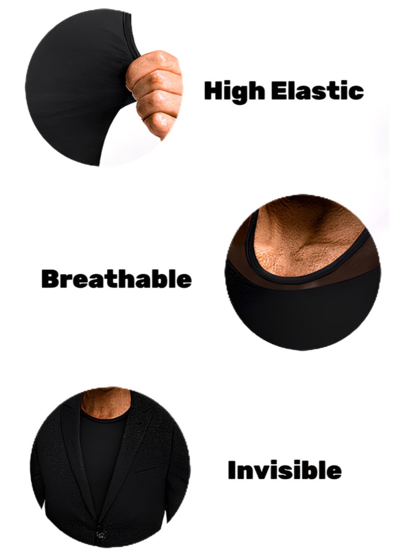 Solumi Body Shaper for Men – Slimming Undershirt for Thobe, Tummy & Waist Compression Vest with Zipper, Posture Corrector Tank Top (Black, L) - Image 4