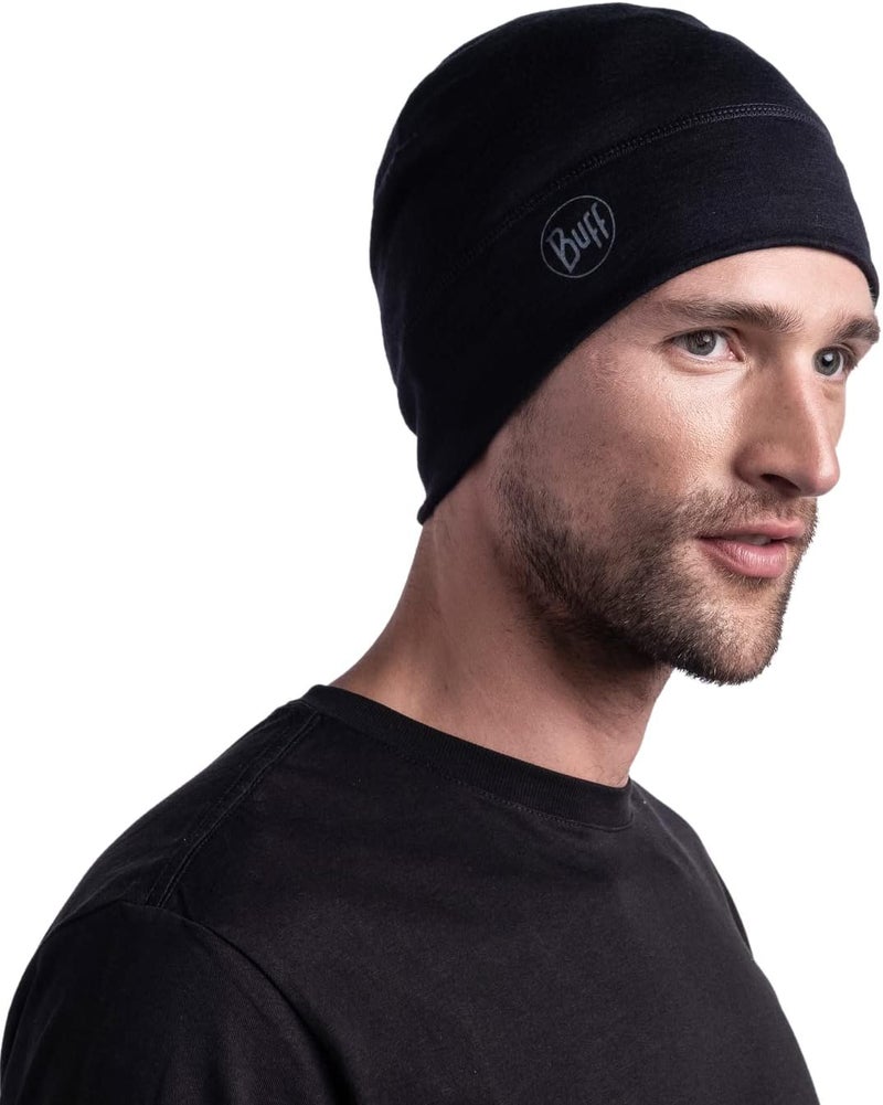 Buff Unisex Solid Heavyweight Merino Wool Hat - Black - Image 3