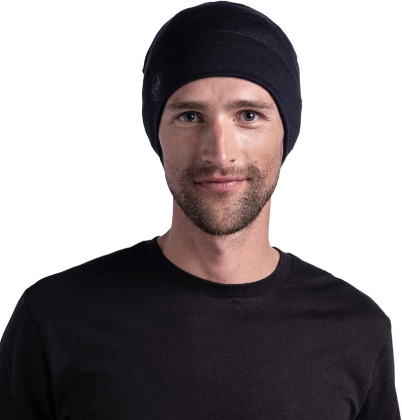 Buff Unisex Solid Heavyweight Merino Wool Hat - Black - Image 2