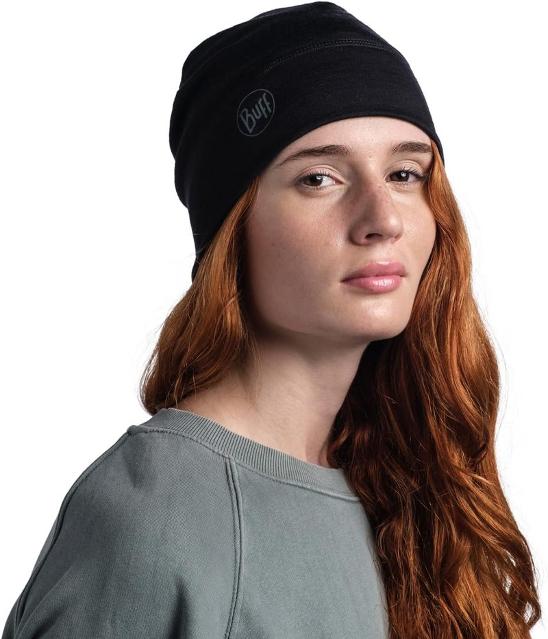 Buff Unisex Solid Heavyweight Merino Wool Hat - Black - Image 5