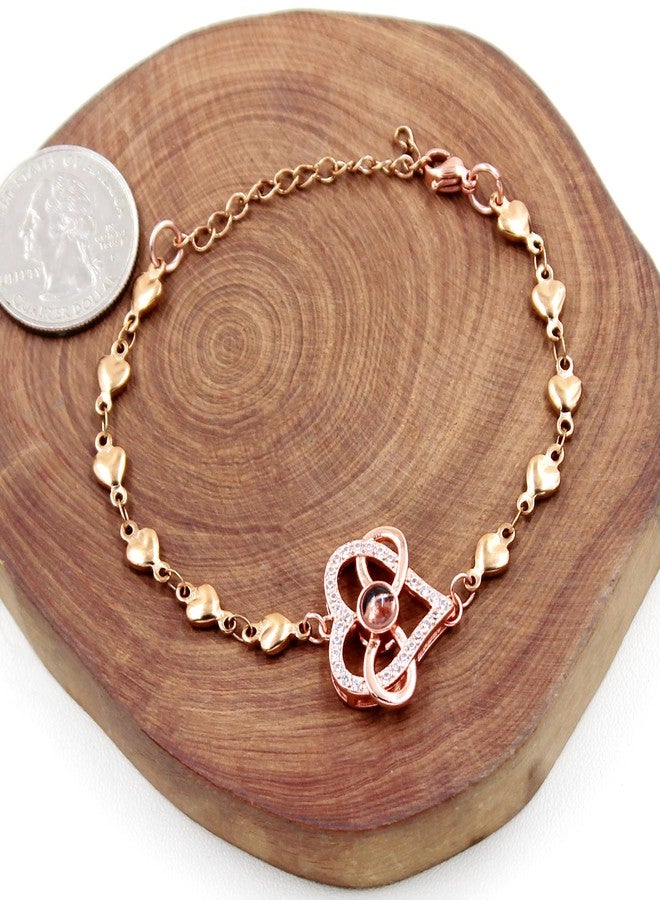 Tobestu Infinite Heart Link Chain Bracelet that Says I Love You in 100 Different Languages Romantic Valentines Birthday Gifts for Her Y4432 (Rose Gold) - Image 3
