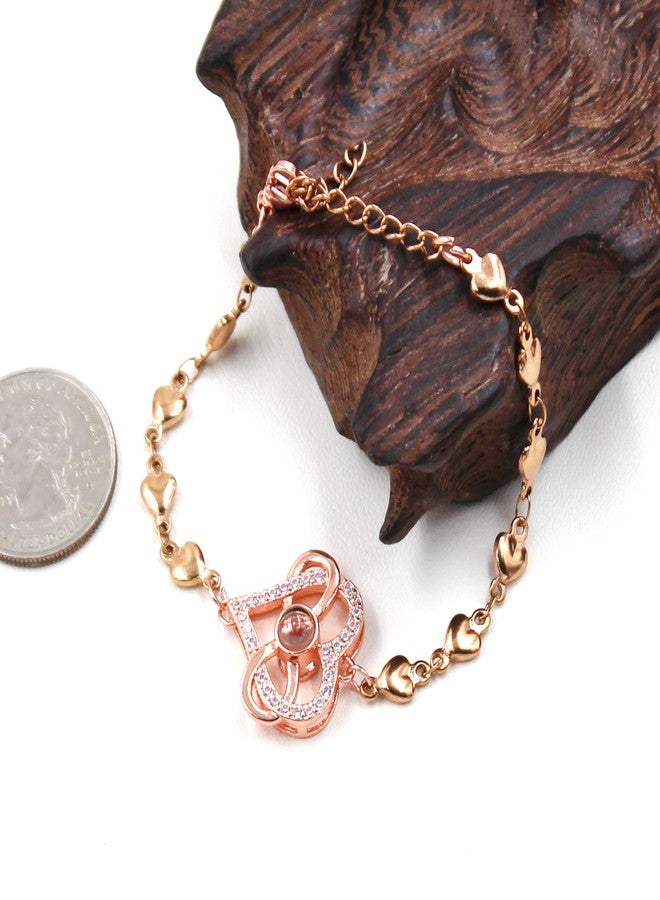 Tobestu Infinite Heart Link Chain Bracelet that Says I Love You in 100 Different Languages Romantic Valentines Birthday Gifts for Her Y4432 (Rose Gold) - Image 5