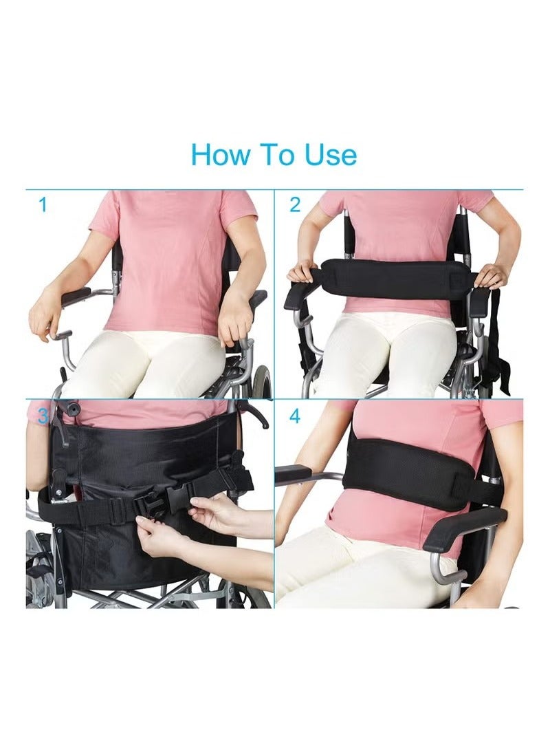 Wheelchair Seat Belt Adjustable Medical Wheelchair Safety Harness for Patient Caring, Cushion Harness Straps with Easy Release Buckle - Image 2