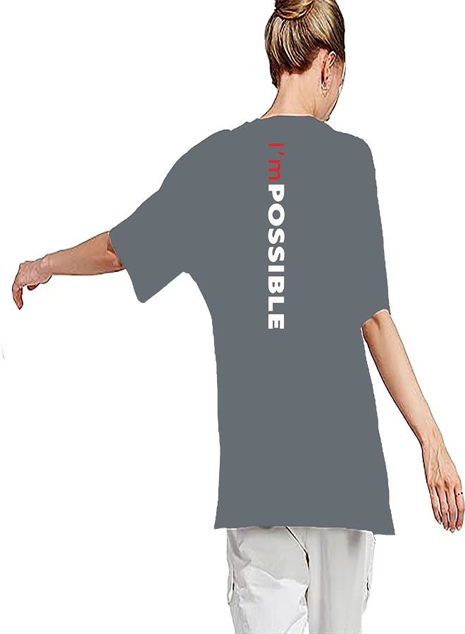 Genérico Women's Oversize T-shirt - FITNESS CENTER Printed for exercise, gym and bodybuilding 03 - Image 3