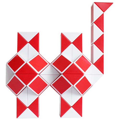 Mipartebo Magic Snake Cube Twist Puzzle 72 Wedges Large Size Twist Fidget Snake Toys Gift Party Favors for Kids Adults Teens Red - Image 1