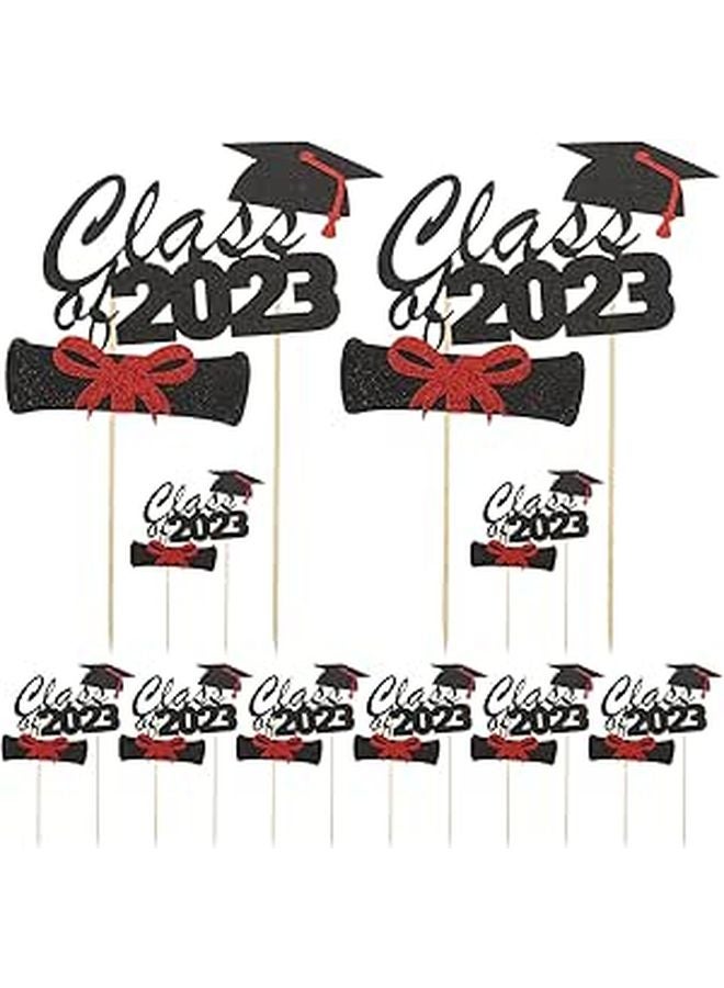 Black Graduation Cake Toppers 10pcs Dessert Decorations For Party Supplies - Image 1