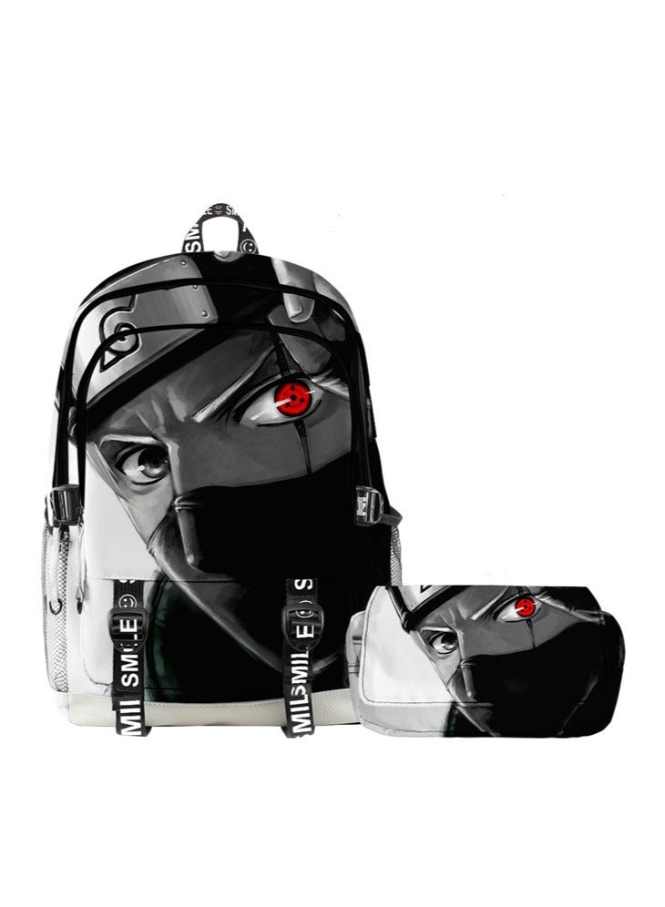 ناروتو على ظهره + طبقة مزدوجة مقلمة قطعتين دعوى الرجال والنساء الترفيه الرياضة حقيبة السفر طالب حقيبة المدرسة - Image 1