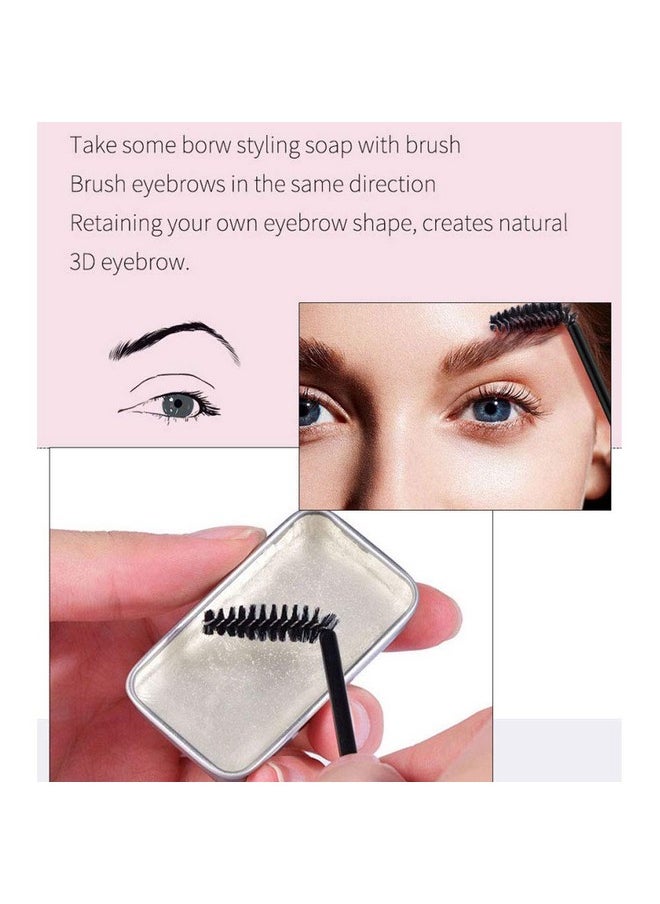 BEAUTY GLAZED 2 Pack Eyebrow Soap Kit, 4D Brows Gel Long Lasting Eyebrow Setting Gel Waterproof Eyebrow Makeup Balm Pomade Cosmetics (0.7 Ounce (Pack of 2))  - Image 3