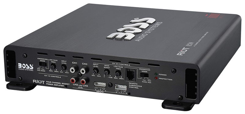 BOSS Audio Systems R2504 Riot Series Car Audio Stereo Subwoofer Amplifier - 1000 High Output, 4 Channel, Class A/B, 2/4 Ohm, High/Low Level Inputs, High/Low Pass Crossover, Bridgeable, Full Range - Image 3