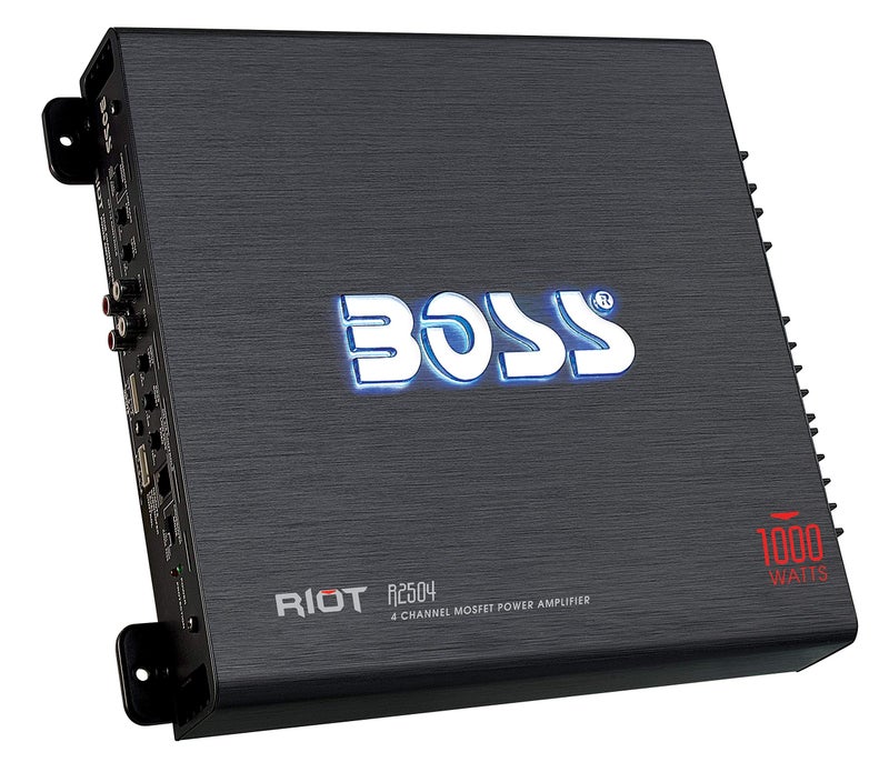 BOSS Audio Systems R2504 Riot Series Car Audio Stereo Subwoofer Amplifier - 1000 High Output, 4 Channel, Class A/B, 2/4 Ohm, High/Low Level Inputs, High/Low Pass Crossover, Bridgeable, Full Range - Image 4