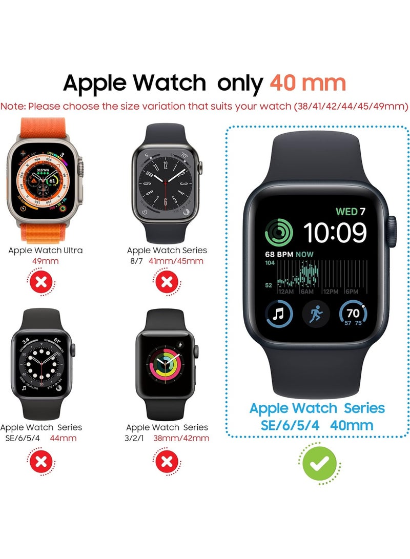 KENSUO for Apple Watch 40mm Screen Protector, Tempered Glass Case Cover for iWatch Series 6/5/4/SE 2 -Black - Image 2