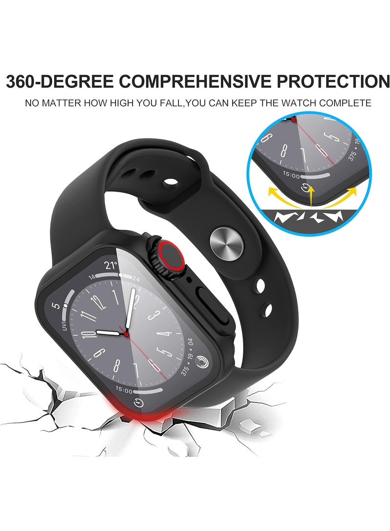 KENSUO for Apple Watch 40mm Screen Protector, Tempered Glass Case Cover for iWatch Series 6/5/4/SE 2 -Black - Image 3