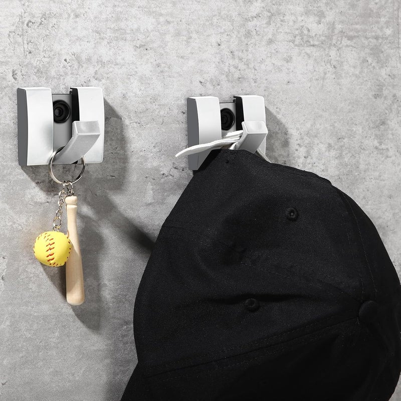 Queekay 4 Pcs Folding Hideaway Coat Hooks Heavy Duty Wall Towel Hooks for Bathrooms Retractable Coat Space Aluminum Wall Hanging Holder for Closet Scarf Hat Robe Key Purse Bag(Silver) - Image 5