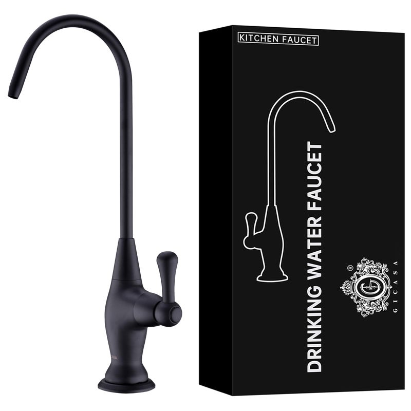 GICASA Sink Drinking Water Faucet Sink Water Filter System Suitable for Most Reverse Osmosis or Water Filtration Systems Solid Brass Reverse Osmosis Faucet for Kitchen Bar Black