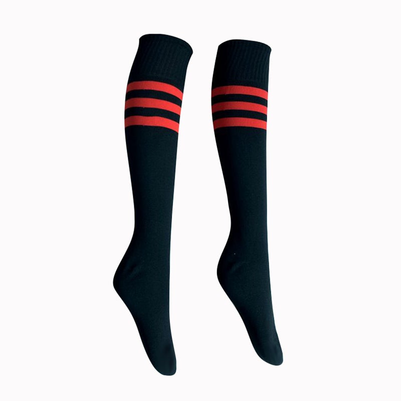 Generic High bouncing ball football socks cross-border long barrel striped durable sports socks dance cheerleading fitness yoga socks Black red edge 