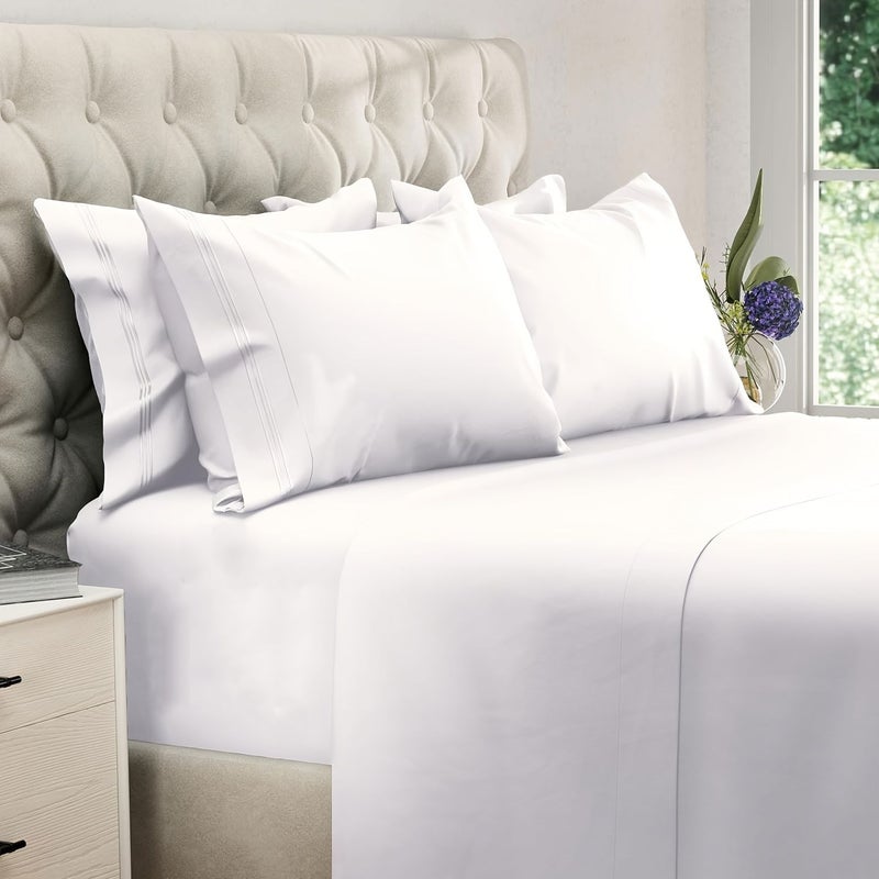 Four Seasons Thin Luxury Lightweight Embroidered Pink Artificial Jade Brushed Bed Sheet Set One Fitted Sheet One Flat Sheet With 2 4 Embroidered Pillowcases Pillow Inserts Not Included 100 Percent Polyester Fiber Soft Comfortable Mattress Cover Light Gray 78 74 By 86 61 Inches - Image 5