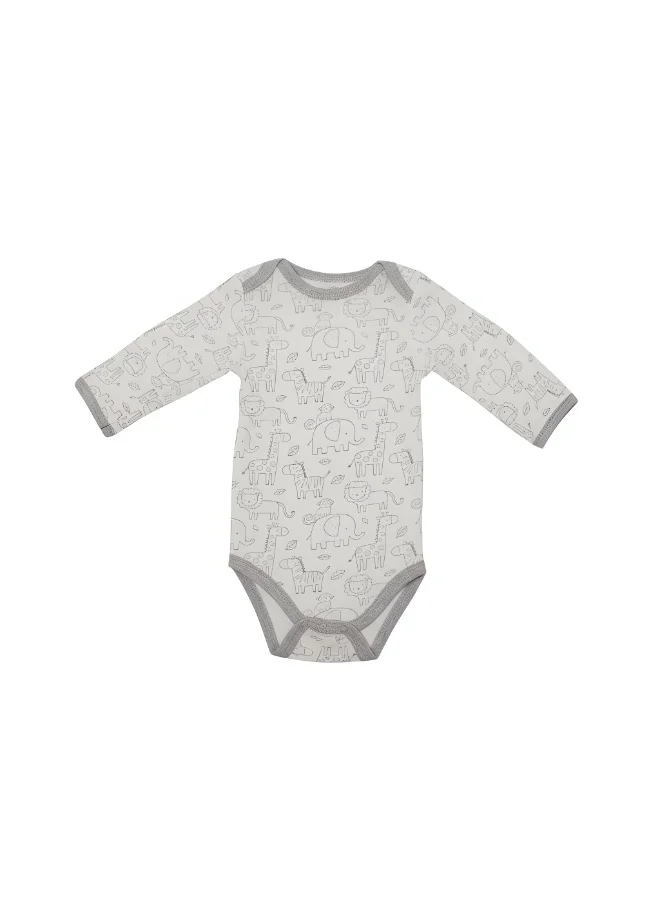 Bambimici Bambimici Giraffe Bodysuit Long Sleeve & Pyjama with Hat Set - Grey