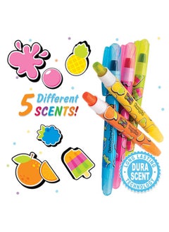 Scentco Smelly Gellies Scented Glidewrite Gel Coloring Sticks Crayons Highlighters 5 Count Gifts For Kids  - Image 2