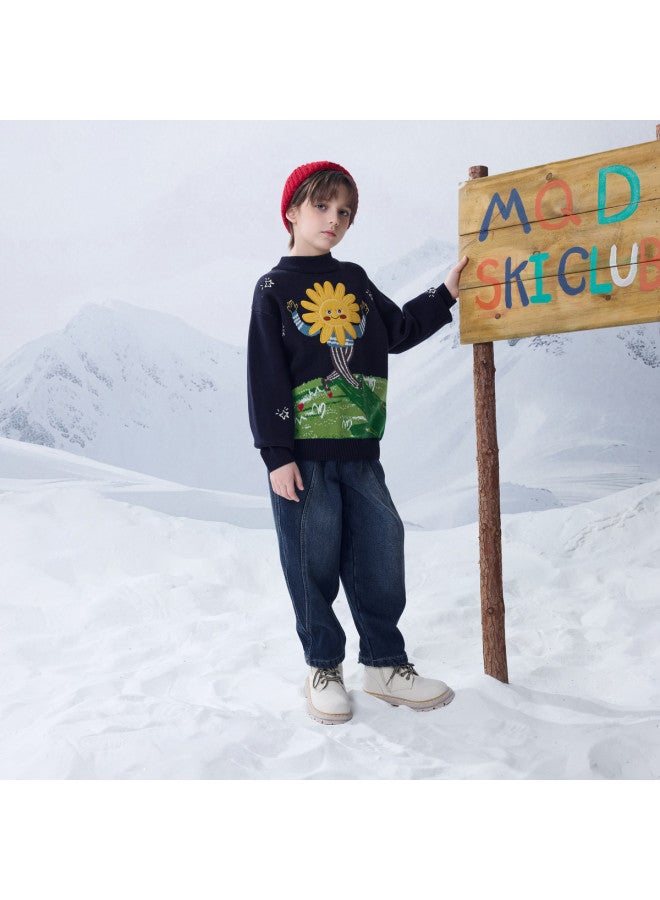 مكد سترة Mqd للربيع والخريف للأولاد بأسلوب الكلية العصري والرسوم الكاريكاتورية والكتابة الجدارية - Image 5