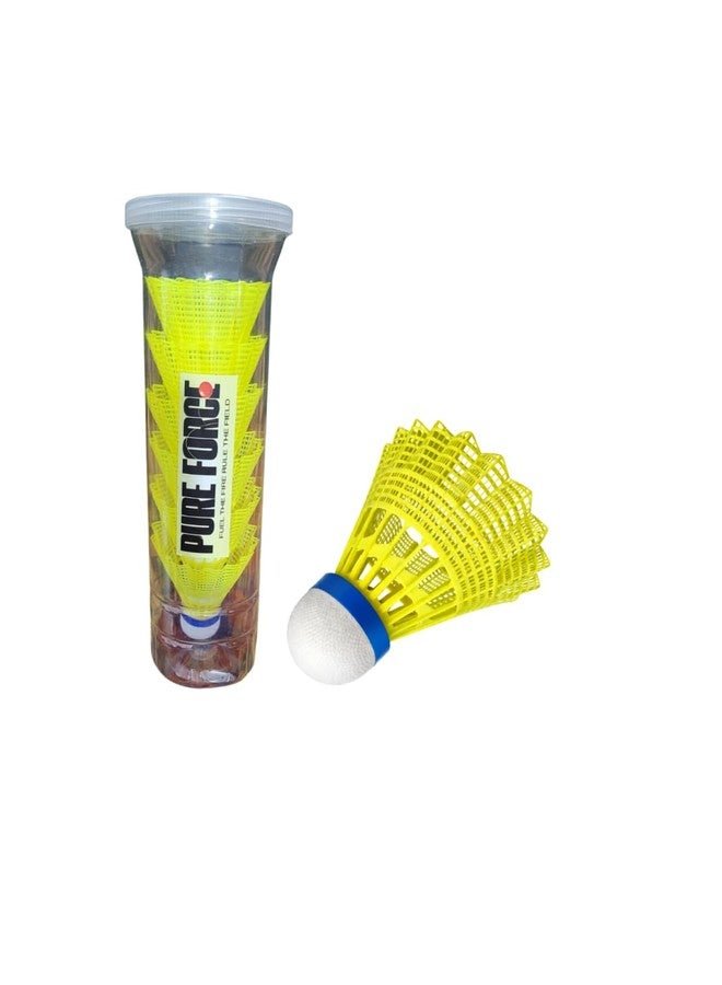 كرات تنس الريشة PUREFORCE، كرات نايلون - كرات تدريب عالية المرونة ومتينة، طيران ثابت، داخلية، مثالية لمباريات الهواة، تدريبات الأندية، والمرح العائلي - Image 1