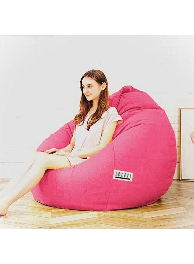 LEXAVI LEXAVI Brand - 4XL Bean Bags with Round Footrest Beans Filled with Free Cushion - (XXXXL - Pink)  - Image 2