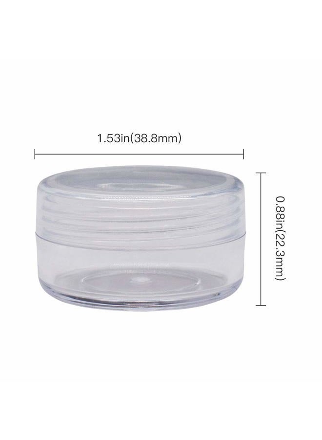 Healthcom 100 Pieces 10 Gram Empty Plastic Cosmetic Containers, Clear Round Sample Pot Jar Screw Cap Lid, For Lip Balm, Eye Shadow, Nail Powder, Creams, Lotions-BPA Free - Image 3