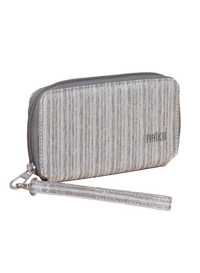 HAIKU Intrepid Wristlet, Clutch Wallet, Zip Around RFID-Blocking Credit Card and ID Holder, Hand Purse, Gray Poplar - Image 1
